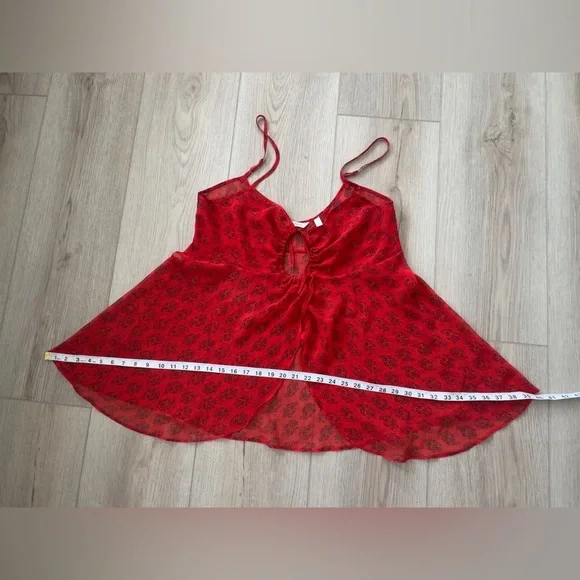 Vintage Victoria's Secret Red Floral Sheer Top 💋♥️ - Picture 4 of 6